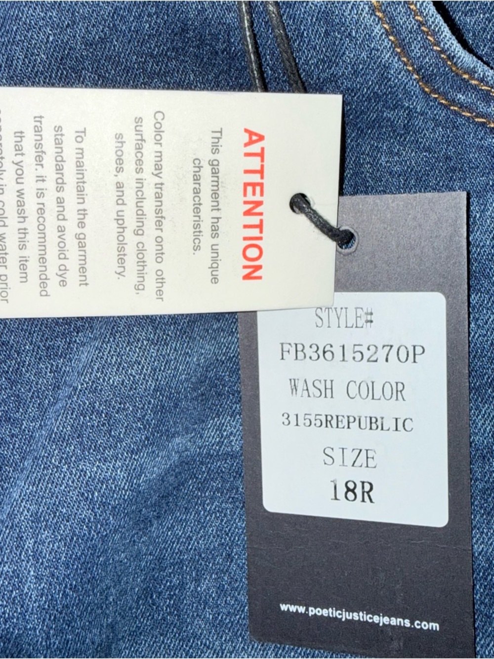 Poetic Justice Curvy Fit Mid Rise Cropped Jeans Frayed High Low Step Hem 18 NWT - Picture 10 of 15